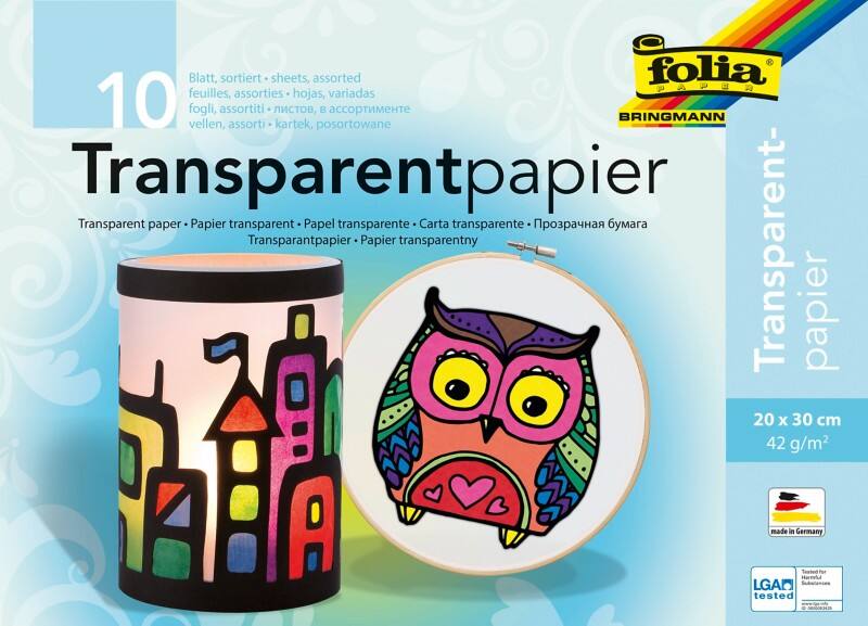 Folia Overtrekpapier Kleurenassortiment 42 g/m² 10 Vellen