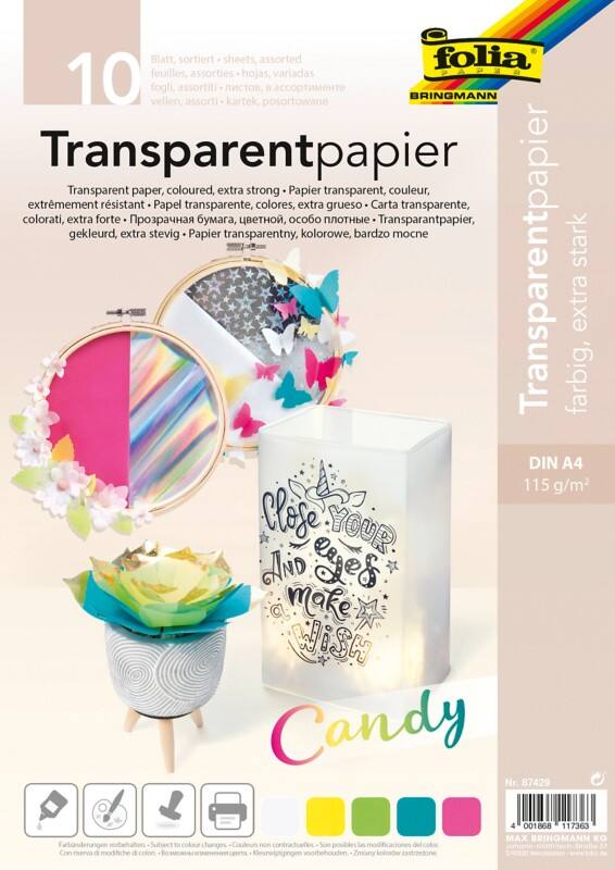 Folia Candy A4 Overtrekpapier Kleurenassortiment 115 g/m² 10 Vellen