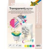 Folia Knutselpapier Kleurenassortiment Transparant papier A4 115 g/m² 87429 10 Vellen