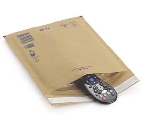 RAJA Luchtkussenenveloppen Bruin Zonder Venster 220 (B) x 260 (H) mm Tabsluiting 75 g/m² Gerecycled 95% 100 Stuks