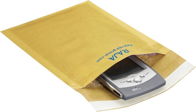 RAJA Luchtkussenenveloppen Bruin Zonder Venster 350 (B) x 470 (H) mm Tabsluiting 75 g/m² Gerecycled 95% 100 Stuks