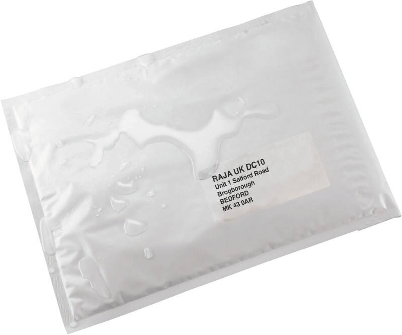 RAJA Luchtkussenenveloppen Polyetheenfolie Wit Zonder venster 145 (B) x 205 (H) mm Zelfklevend 75 g/m² 100 Stuks