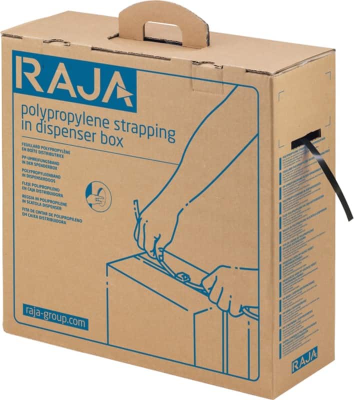 RAJA Omsnoeringsband PP (Polypropyleen) 1,2 cm x 750 m Zwart