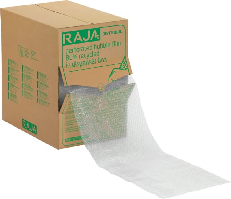 RAJA Luchtkussenfolie-dispenser 320 mm (B) x 50 m (L) Transparant Gerecycled 80%
