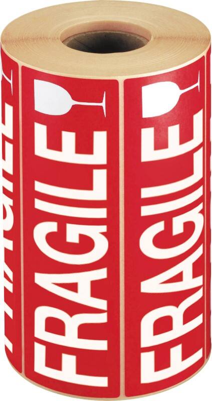 RAJA Waarschuwingsetiketten M-Cote Rood, wit 16,5 x 5,5 cm