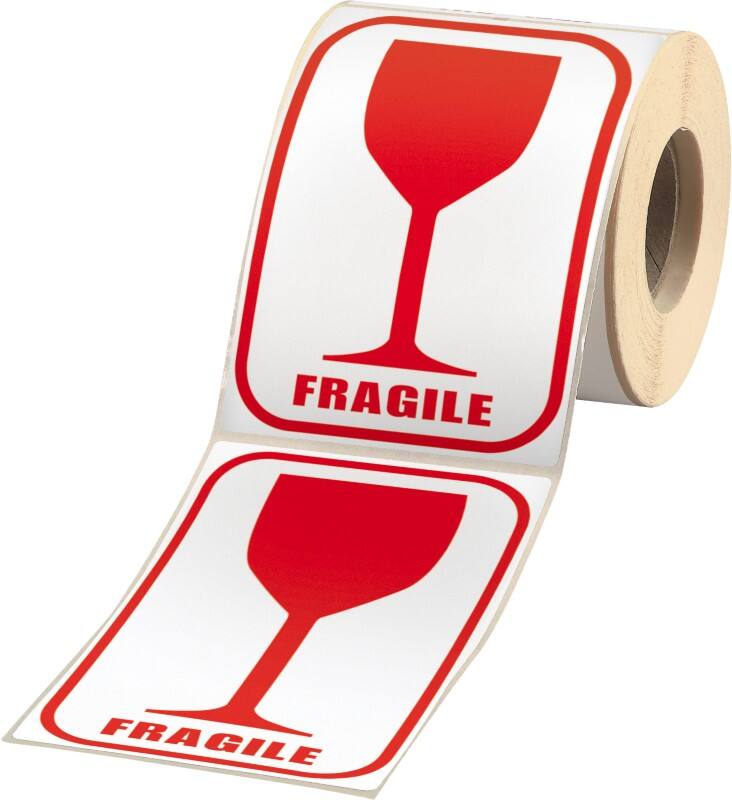 RAJA Waarschuwingsetiketten M-Cote Rood, wit 7,4x 10,5 cm