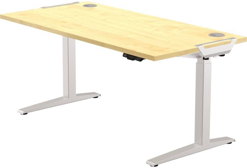 Fellowes Levado Elektrisch Hoogteverstelbaar Zit-sta-bureau Rechthoekig Ahorn T-Voet 1.829 (B) x 698 (D) x 1.257 (H) mm MDF (Medium-density fibreboard), PVC (Polyvinylchloride), Staal