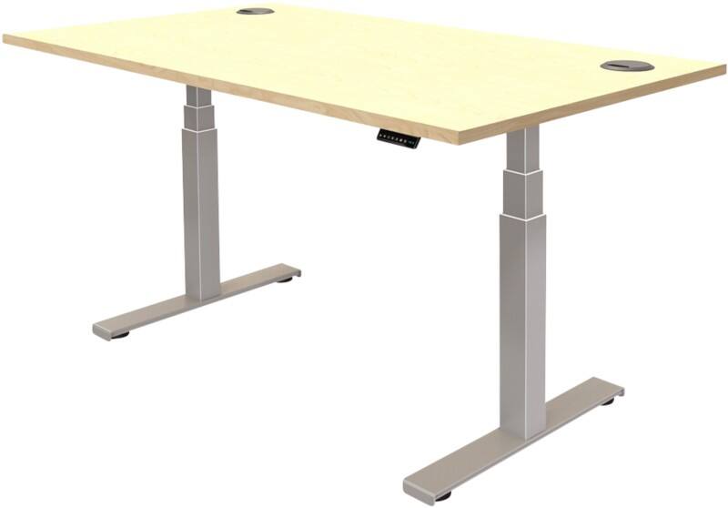 Fellowes Cambio Elektrisch Hoogteverstelbaar Zit-sta-bureau Rechthoekig Ahorn T-Voet 1.699 (B) x 649 (D) x 1.305 (H) mm MDF (Medium-density fibreboard), PVC (Polyvinylchloride), Staal