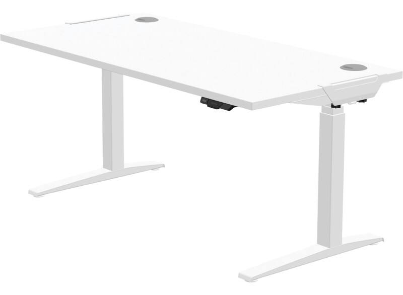 Fellowes Levado Elektrisch Hoogteverstelbaar Zit-sta-bureau Rechthoekig Wit T-Voet 1.829 (B) x 698 (D) x 1.257 (H) mm MDF (Medium-density fibreboard), PVC (Polyvinylchloride), Staal