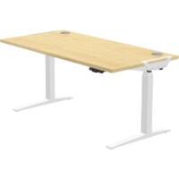 Fellowes Levado Elektrisch Hoogteverstelbaar Zit-sta-bureau Rechthoekig Ahorn T-Voet 1.829 (B) x 698 (D) x 1.257 (H) mm MDF (Medium-density fibreboard), PVC (Polyvinylchloride), Staal