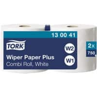 Tork Poetspapier W2, W1 Rol Wit 2-laags 130041 2 Rollen à 750 Vellen