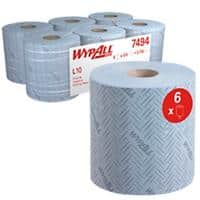 WYPALL WypAll Recycled Poetspapier Centerfeed Blauw 1-laags 7494 6 Rollen à 500 Vellen
