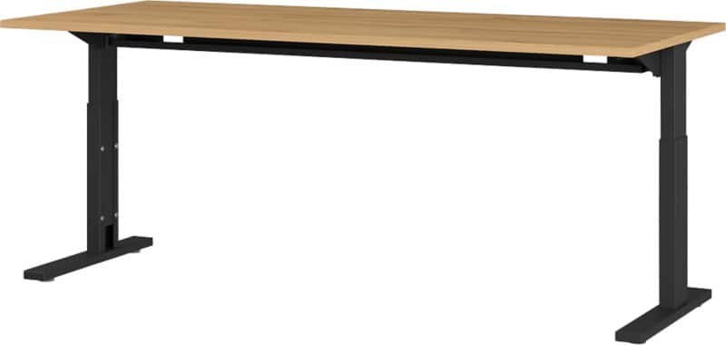 GERMANIA GW-Profi 2.0 Hoogteverstelbaar Bureau Rechthoekig Eiken Melamine Zwart 1.800 x 800 x 750 mm
