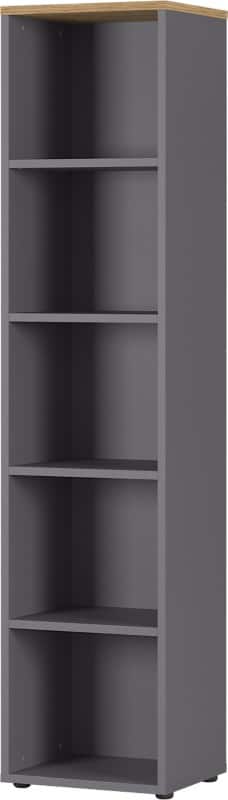 Germania boekenkast 4234-564 bruin, donkergrijs, eiken 450 mm (B) X 400 mm (D) X 1970 mm (H)