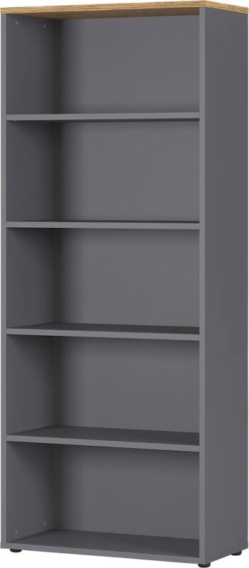Germania boekenkast 4235-564 bruin, donkergrijs, eiken 800 mm (B) X 400 mm (D) X 1970 mm (H)