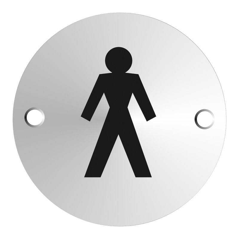 Seco Pictogram Herentoilet Kleefstof, schroeven Aluminium SAA001