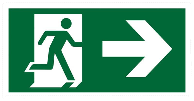 Seco Pictogram Nooduitgang rechts Kleefstof Kunststof 20 x 60 cm SP065SRP-600X200