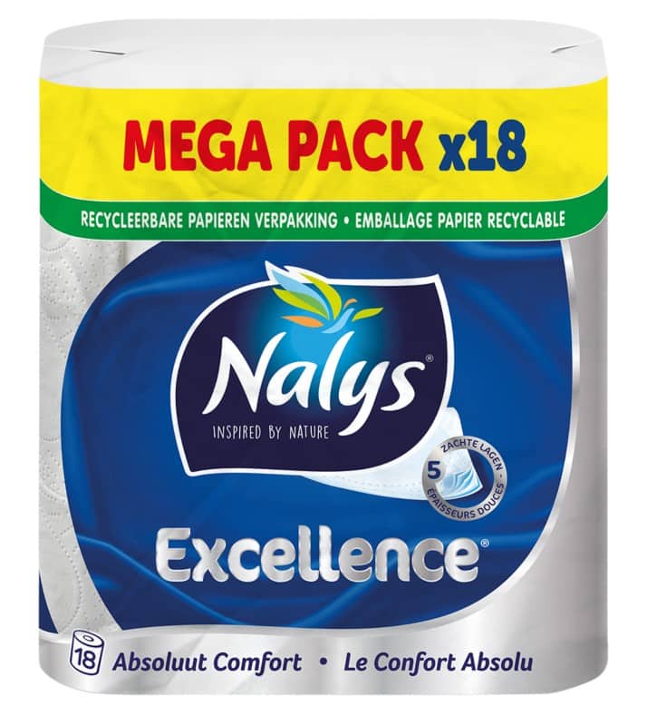 Nalys Comfort Toiletpapier 5-laags 419516 18 Rollen à 73 Vellen