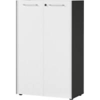 GERMANIA kast met 2 vergrendelbare deuren 4260-569 GW-Pasadena donkergrijs, wit 75 x 40 x 120 cm