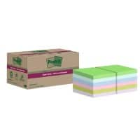 Post-it Super Sticky Notes Gerecyclede zelfklevende memoblaadjes 47,6 x 47,6 mm Kleurenassortiment 70 Vellen Pak van 12 blokken