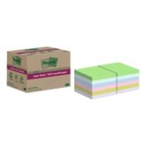 Post-it Super Sticky Notes Gerecyclede zelfklevende memoblaadjes 76 x 76 mm Kleurenassortiment 70 Vellen Pak van 12 blokken