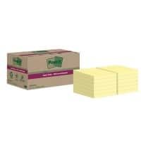 Post-it Super Sticky Notes Gerecyclede zelfklevende memoblaadjes 47,6 x 47,6 mm Kanariegeel 70 Vellen Pak van 12 blokken