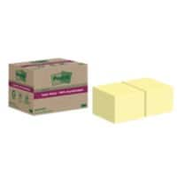 Post-it Super Sticky Notes Gerecyclede zelfklevende memoblaadjes 76 x 76 mm Kanariegeel 70 Vellen Pak van 12 blokken