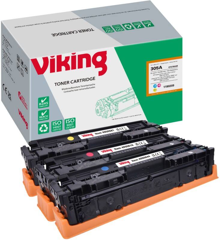 Viking 305A compatibele HP tonercartridge CF370AM cyaan, magenta, geel multipak 3 stuks