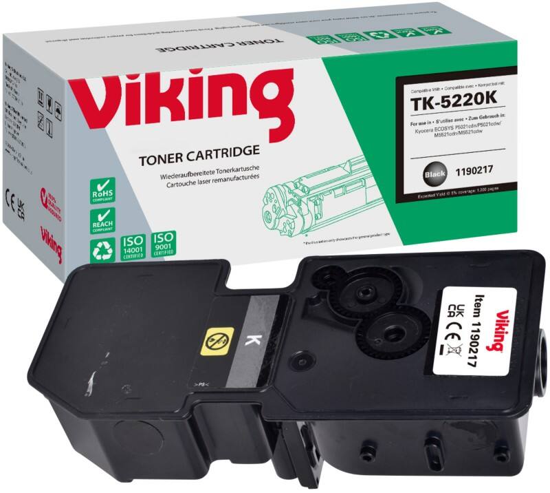 Viking TK-5220K compatibele Kyocera tonercartridge zwart