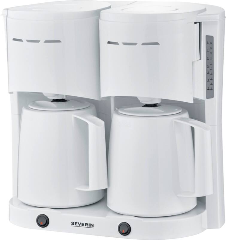 SEVERIN koffiezetapparaat KA 9314 wit Duo met thermoskannen 2 x 8 kopjes