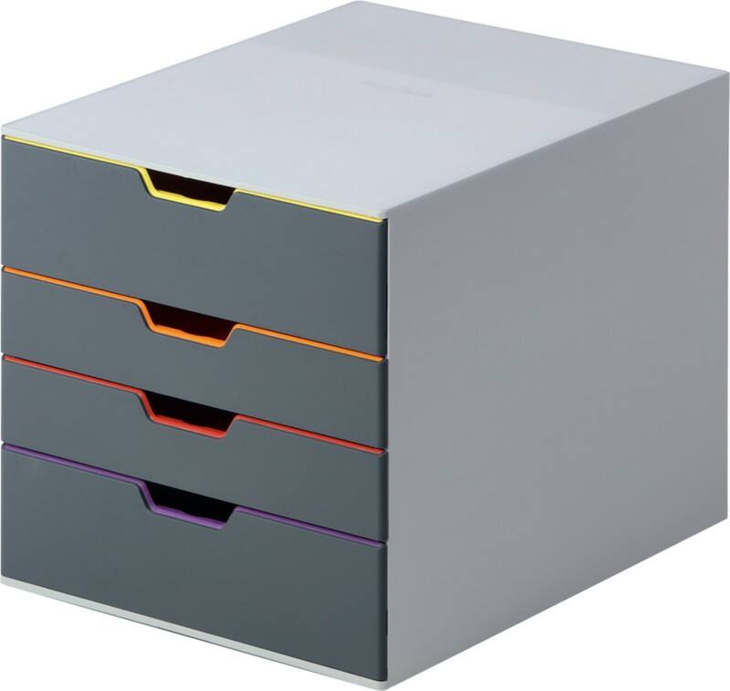 DURABLE VARICOLOR Ladekastje Kunststof Grijs 4 Lades 28 x 35,6 x 29,2 cm