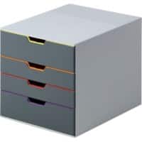 DURABLE VARICOLOR Ladekastje Kunststof Grijs 4 Lades 28 x 35,6 x 29,2 cm  