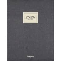 Brepols Agenda 2025 1 Week per 2 pagina's 21,5 (B) x 27,6 (H) cm Zwart