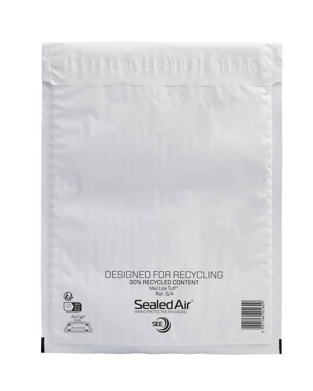 Mail Lite Tuff Mailer Luchtkussenenveloppen Wit Zonder Venster 240 (B) x 330 (H) mm Zelfklevend 50 Hoezen