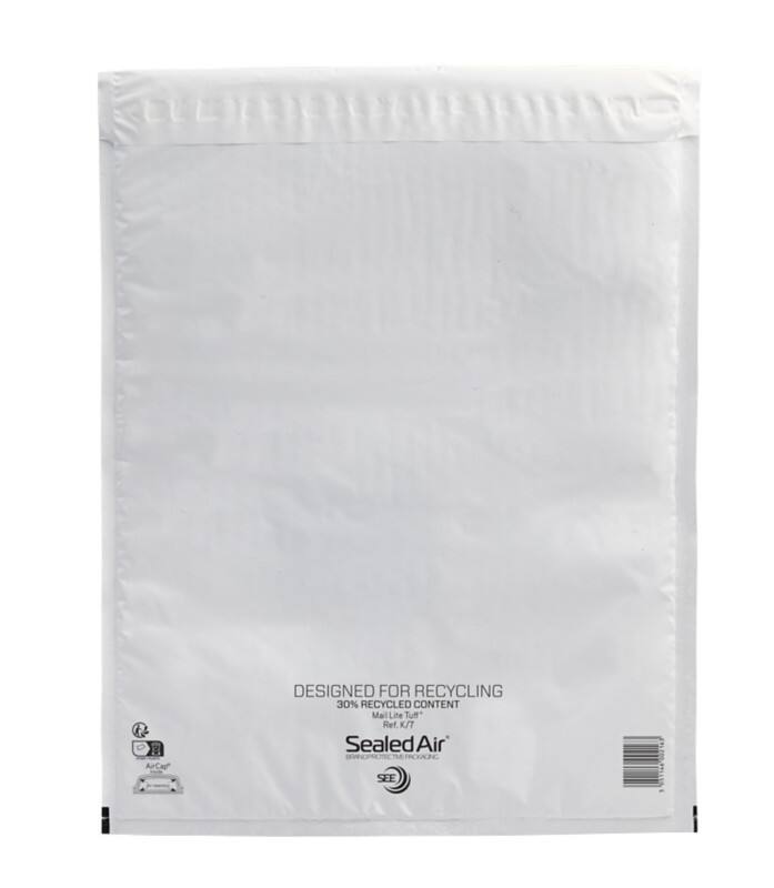 Mail Lite Tuff Mailer Luchtkussenenveloppen Wit Zonder Venster 350 (B) x 470 (H) mm Zelfklevend 50 Hoezen