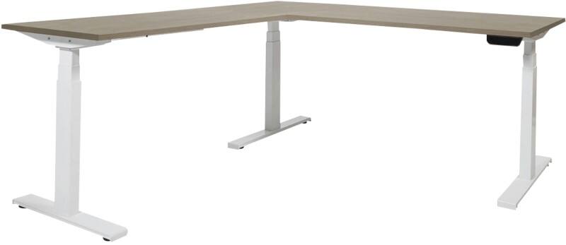 L-Bureau Dextro Plus Robson Eiken Wit 200x80 + 120x60cm