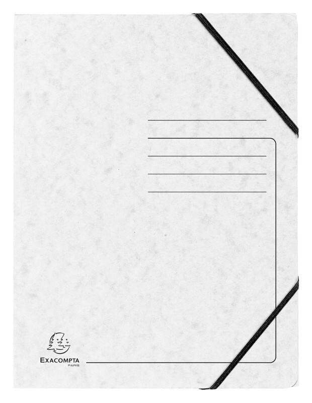 Map Exacompta 555406E Gewafeld karton Elastiek 24 (B) x 0,3 (D) x 32 (H) cm Wit Pak van 25