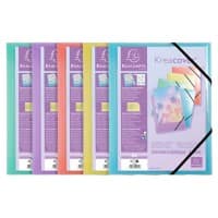 Exacompta Kréacover Pastel 3-klepsmap 56279E 55279E PP (Polypropeen) Kleurenassortiment 24 (B) x 0,2 (D) x 32 (H) cm 25 Stuks