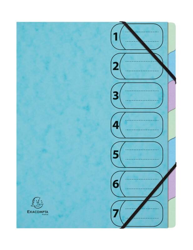 Exacompta Aquarel Sorteermap Harmonika 56560E A4 Gewafeld karton Kleurenassortiment 24 (B) x 0,4 (D) x 32 (H) cm Pak van 8