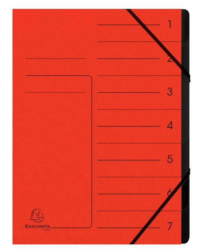 Exacompta Sorteermap 541705E A4 Gewafeld karton Rood 24,5 (B) x 0,5 (D) x 32 (H) cm Pak van 10