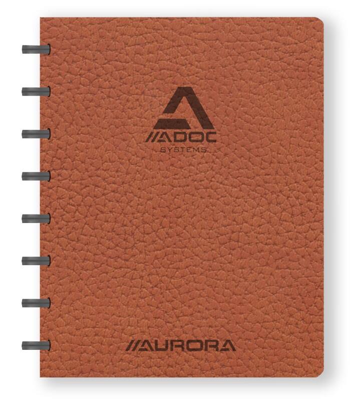 Adoc ADOC Business Notitieboek A5 Geruit Kunststof Gebonden aan de zijkant Kunstleer Zachte kaft Bruin Niet geperforeerd 144 pagina's