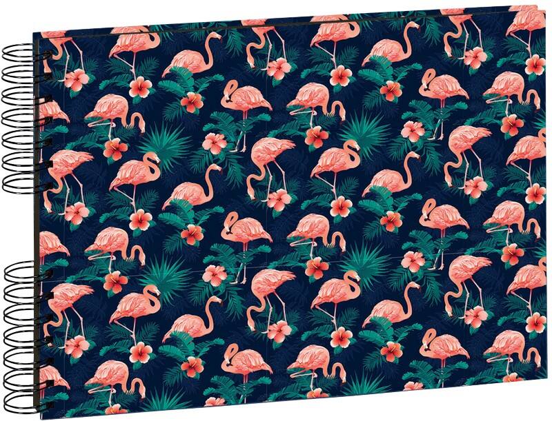 Exacompta Flamingo Fotoalbum Spiraal Harde kaft Papier 22 x 32 x 3 cm Nachtblauw