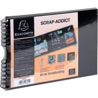 Exacompta Scrap-Addict Fotoalbum Spiraal Harde kaft Papier 22 x 32 x 3 cm Zwart