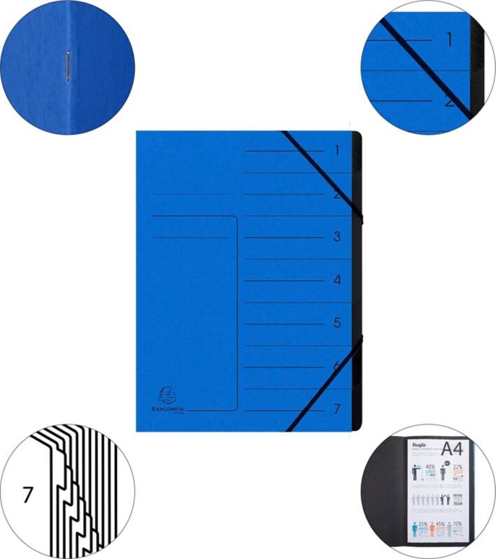 Exacompta Sorteermap 540702E Gewafeld karton Blauw 24,5 (B) x 0,5 (D) x 32 (H) cm Pak van 10