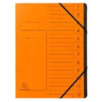 Exacompta Sorteermap 541204E Gewafeld karton Oranje 24,5 (B) x 1 (D) x 32 (H) cm Pak van 10