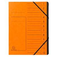 Exacompta Sorteermap 541204E Gewafeld karton Oranje 24,5 (B) x 1 (D) x 32 (H) cm Pak van 10