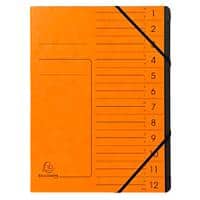 Exacompta Sorteermap 541204E Gewafeld karton Oranje 24,5 (B) x 1 (D) x 32 (H) cm Pak van 10