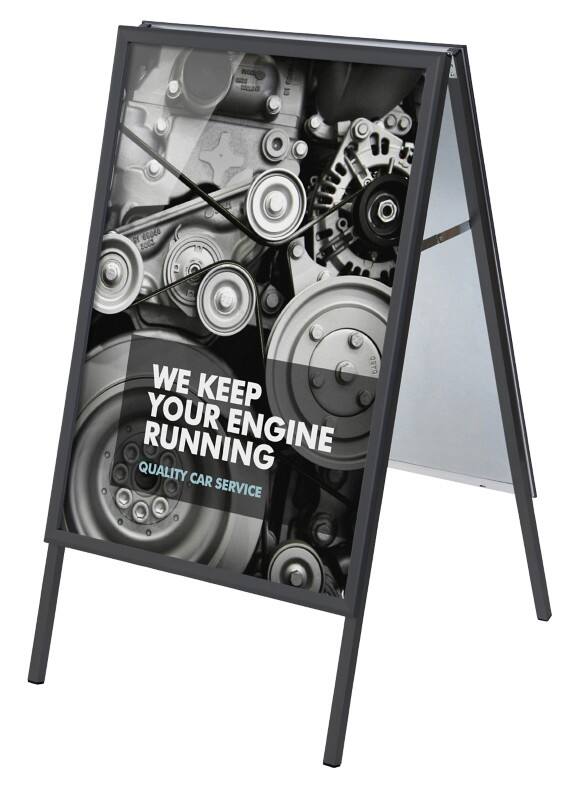 SHOWDOWN Stoepbord 50 x 70 cm Aluminium Zwart ZP50x70G32MEC9005