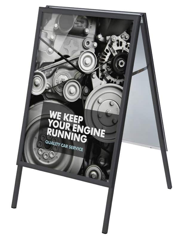 SHOWDOWN Stoepbord 70 x 100 cm Aluminium Zwart ZP70x100G32MEC9005