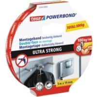 tesa Montagetape Powerbond Glad Wit 130 (B) mm PE-schuim (Polyetheen) 5 m